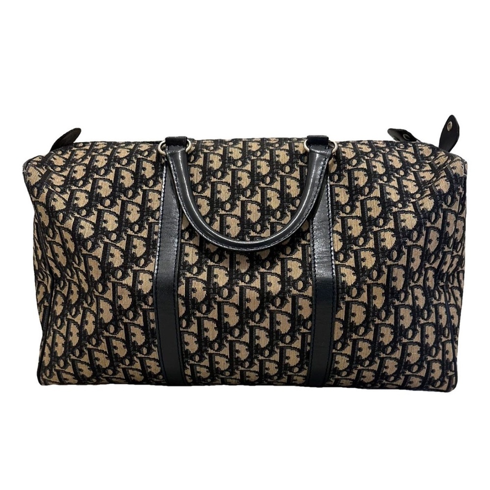 Vintage dior blue and Tan Monogram bowling / Boston bag!